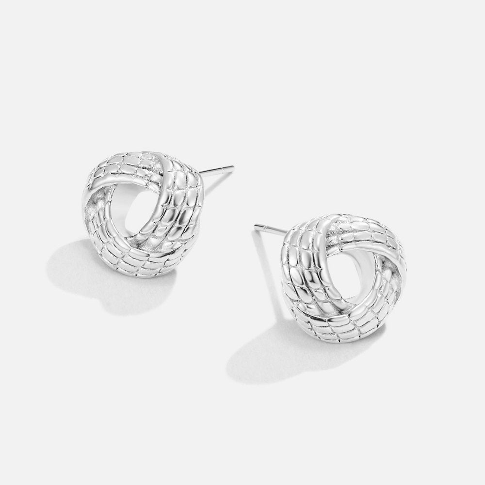 Knotted Twist Silver Earrings - Beautiful Earth Boutique