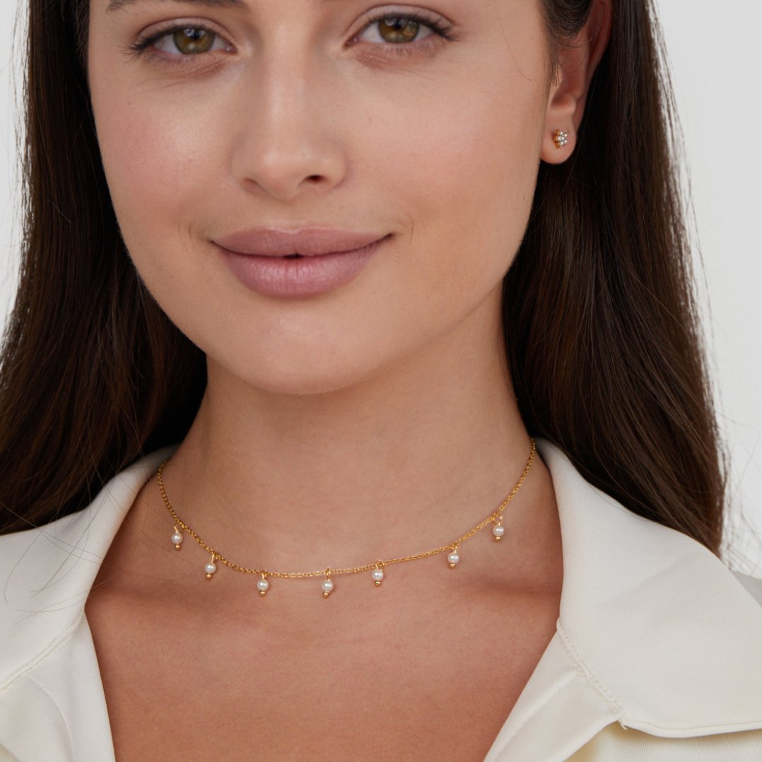 Laila 18k Gold Pearl Necklace - Beautiful Earth Boutique