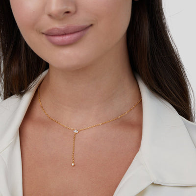 Lariat Crystal Drop Necklace - Beautiful Earth Boutique