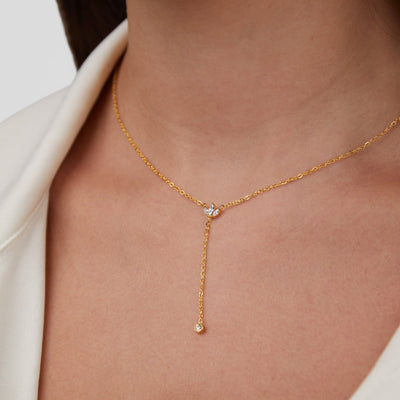 Lariat Crystal Drop Necklace - Beautiful Earth Boutique