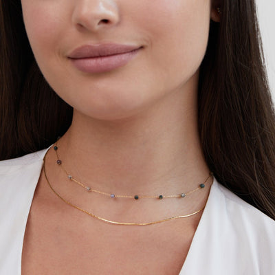Layered Alana Gold & Stone Necklace - Beautiful Earth Boutique