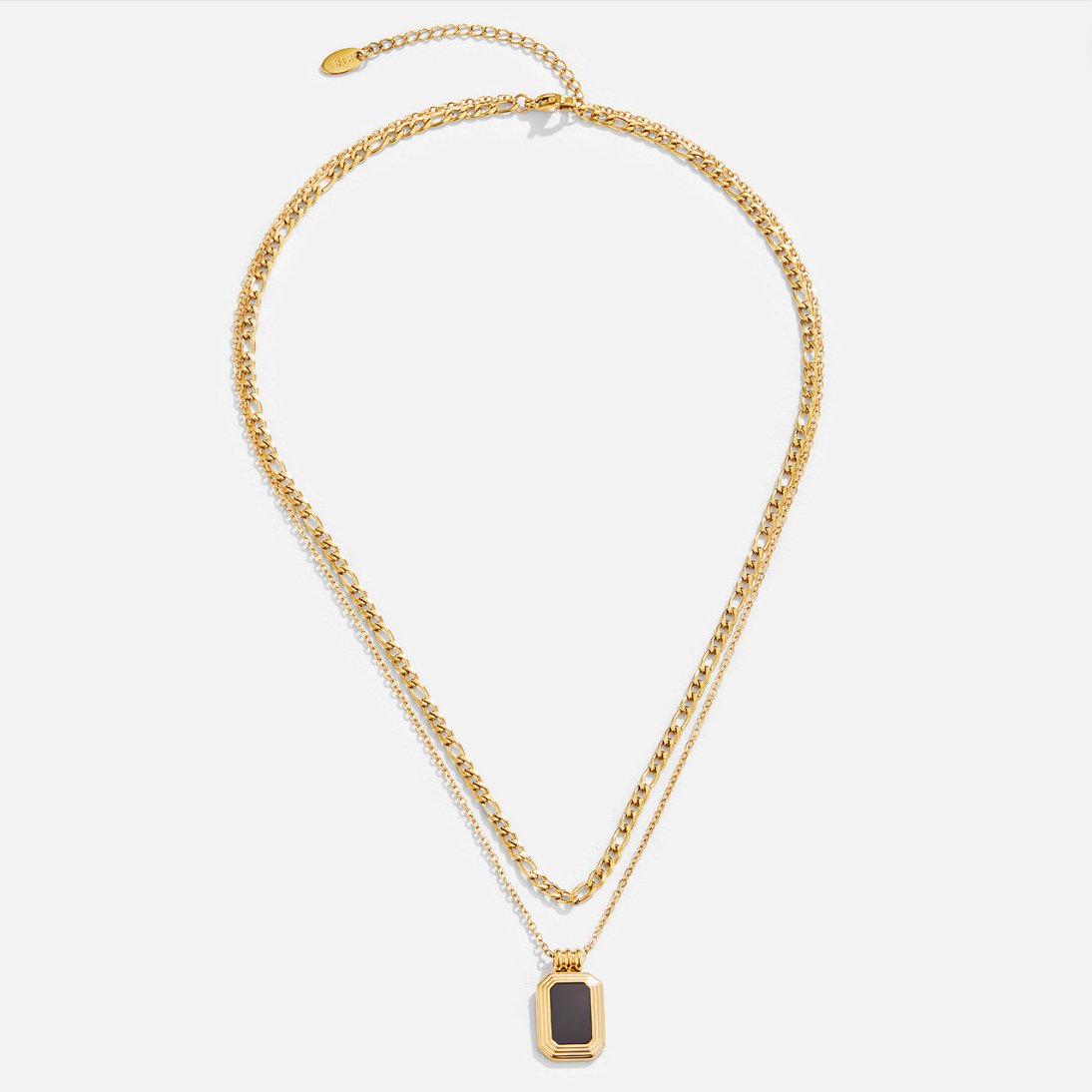 Layered Gold Black Pendant Necklace - Beautiful Earth Boutique