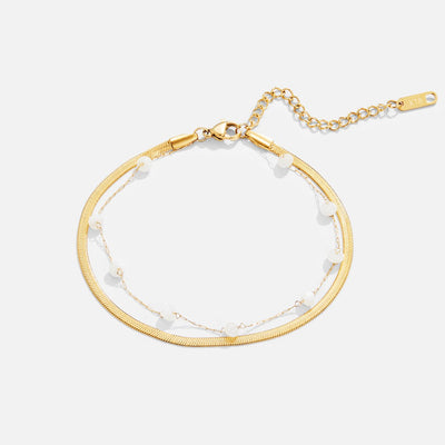 Layered Snake Chain Gold Anklet - Beautiful Earth Boutique