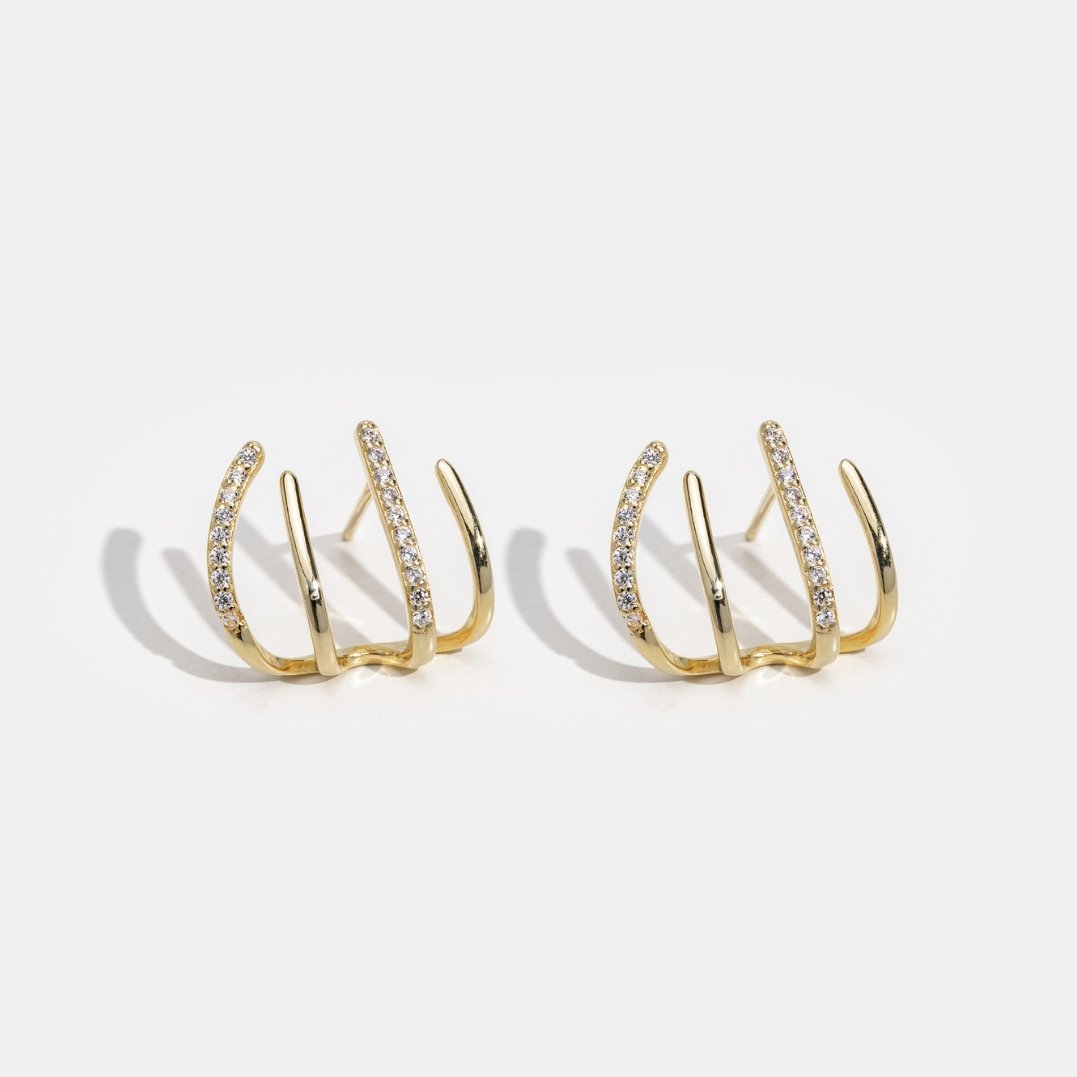 Layla Crystal & Gold Claw Earrings - Beautiful Earth Boutique