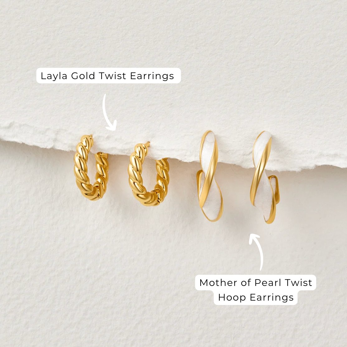 Layla Gold Twist Earrings - Beautiful Earth Boutique