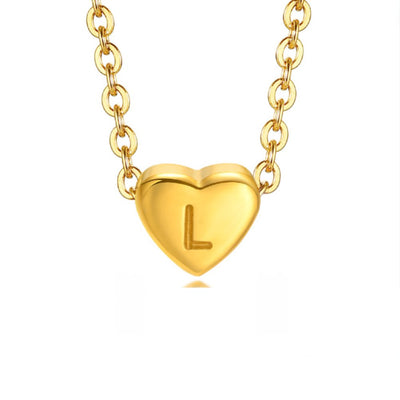 Letter Heart Necklace - Beautiful Earth Boutique