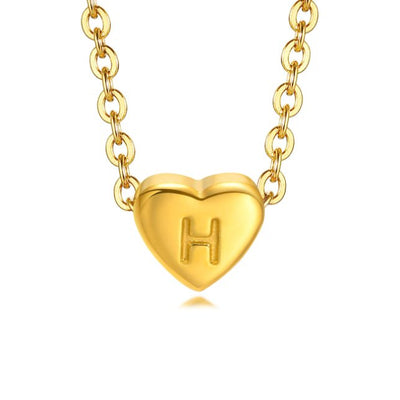 Letter Heart Necklace - Beautiful Earth Boutique