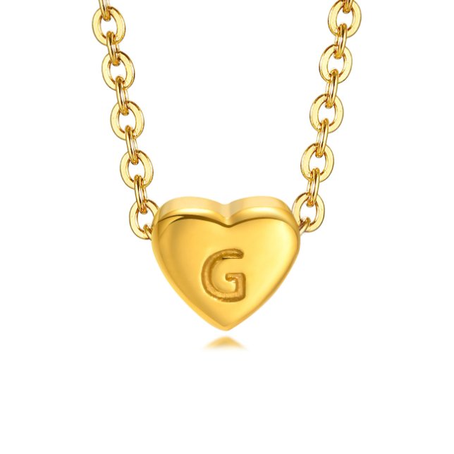 Heart Pendant Initial Necklace for Women 19K Gold Plated Stainless Steel Heart  Letter N Necklace Personalized Name Necklace for Girls price in Saudi  Arabia | Amazon Saudi Arabia | kanbkam