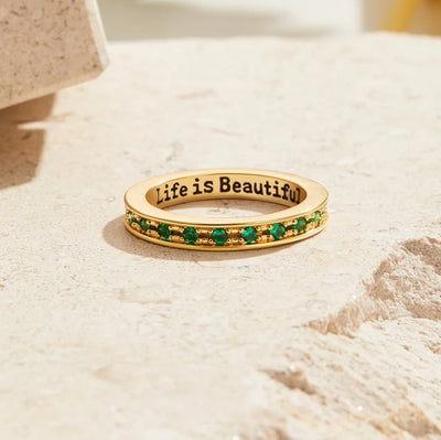 `Life Is Beautiful` Emerald Ring - Beautiful Earth Boutique