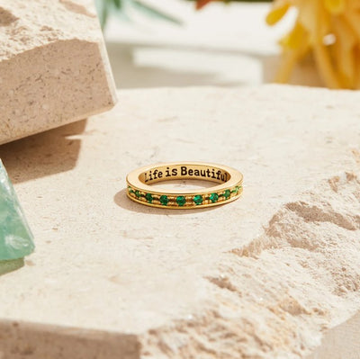`Life Is Beautiful` Emerald Ring - Beautiful Earth Boutique