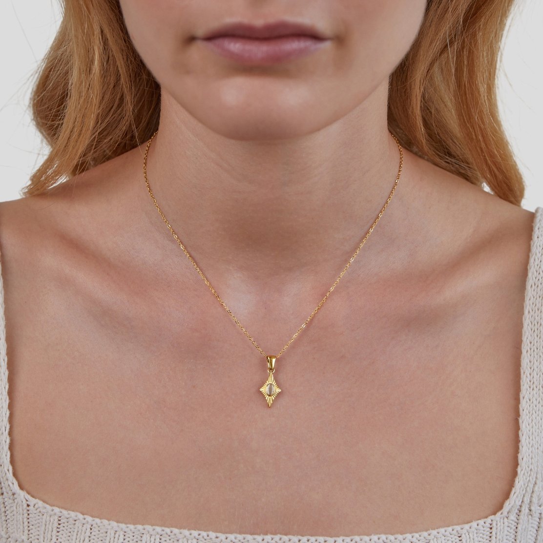 Luna White Opal Gold Necklace - Beautiful Earth Boutique