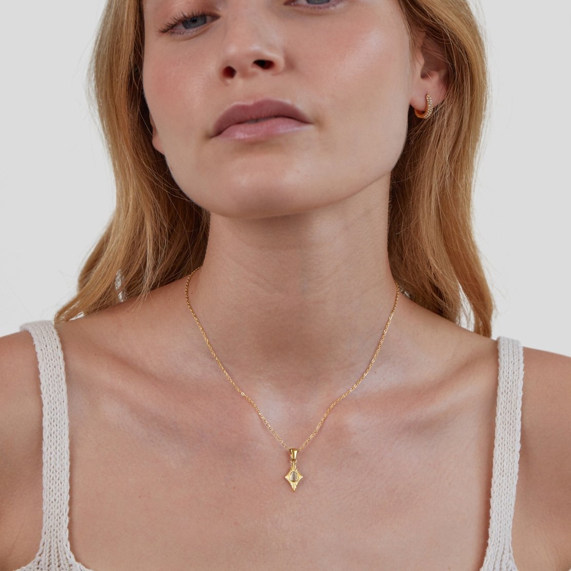 Luna White Opal Gold Necklace - Beautiful Earth Boutique