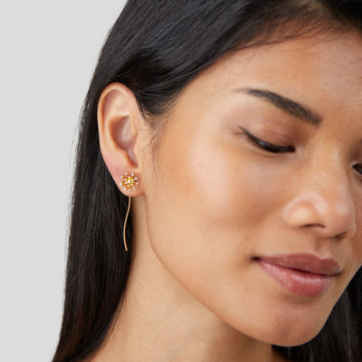 Make A Wish Dandelion 18K Gold Earrings - Beautiful Earth Boutique