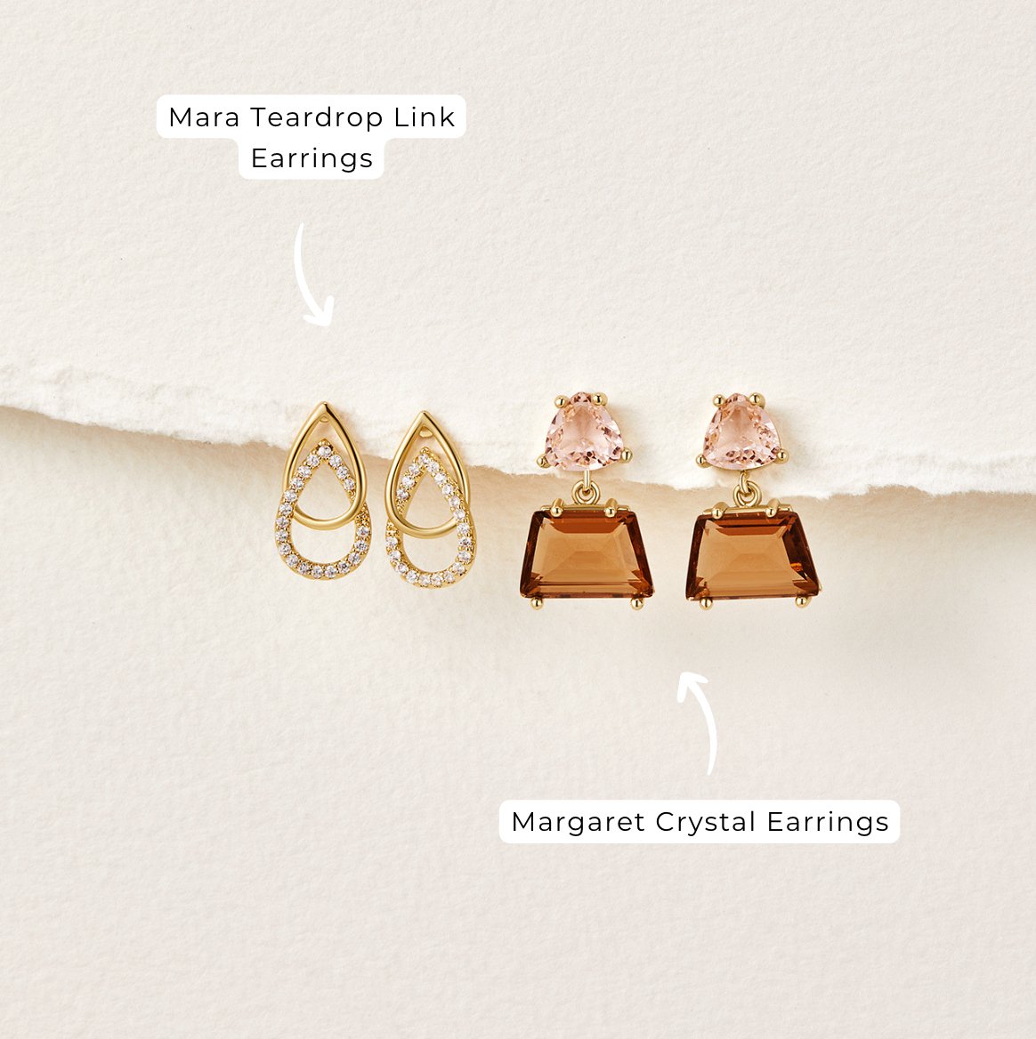 Mara Teardrop Link Earrings - Beautiful Earth Boutique