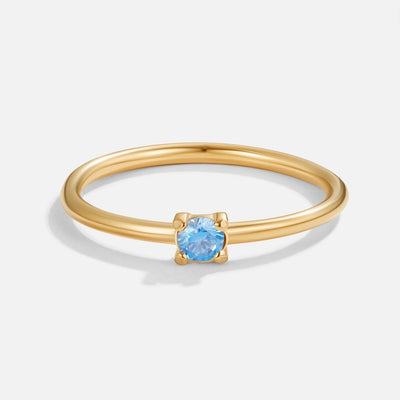 March Birthstone 18K Gold Ring - Beautiful Earth Boutique