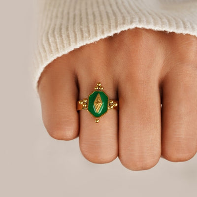 Marina Geometric Vintage Ring - Beautiful Earth Boutique