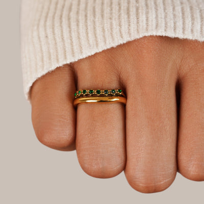 Marissa Emerald Green Layered Ring - Beautiful Earth Boutique