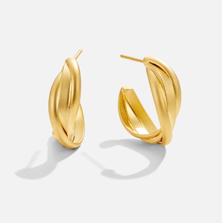 Matte Gold Twist Hoop Earrings - Beautiful Earth Boutique
