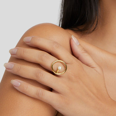 Melisa Pearl Gold Ring - Beautiful Earth Boutique