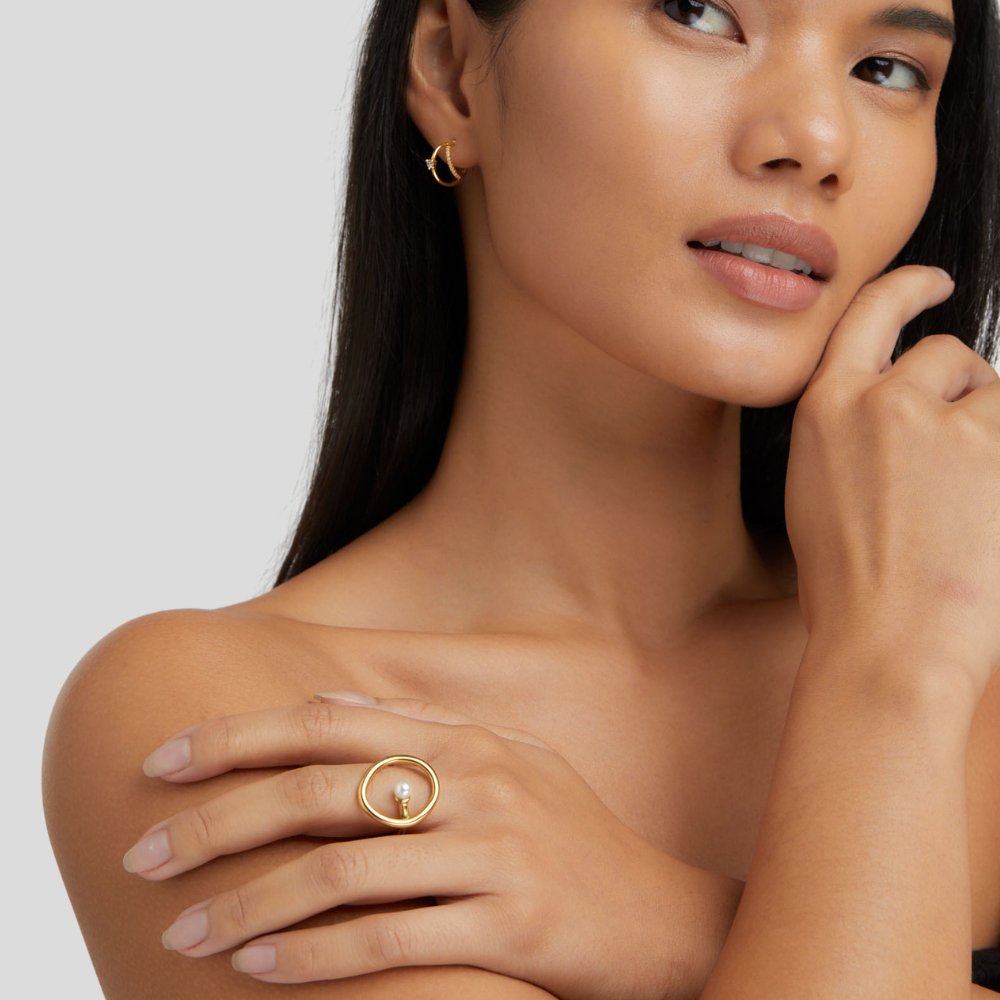 Melisa Pearl Gold Ring - Beautiful Earth Boutique