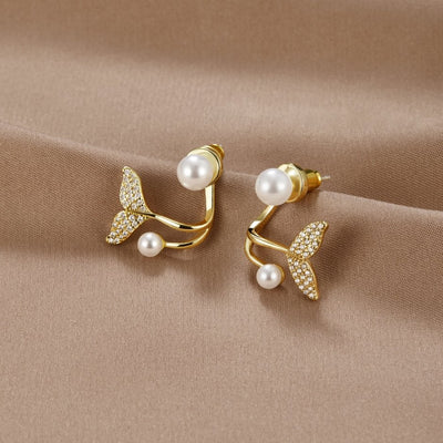 Mermaid Tail Pearl Earrings - Beautiful Earth Boutique