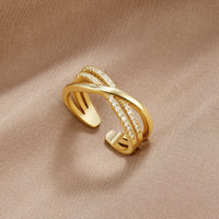 Messika 18K Gold Crystal Cross Ring - Beautiful Earth Boutique