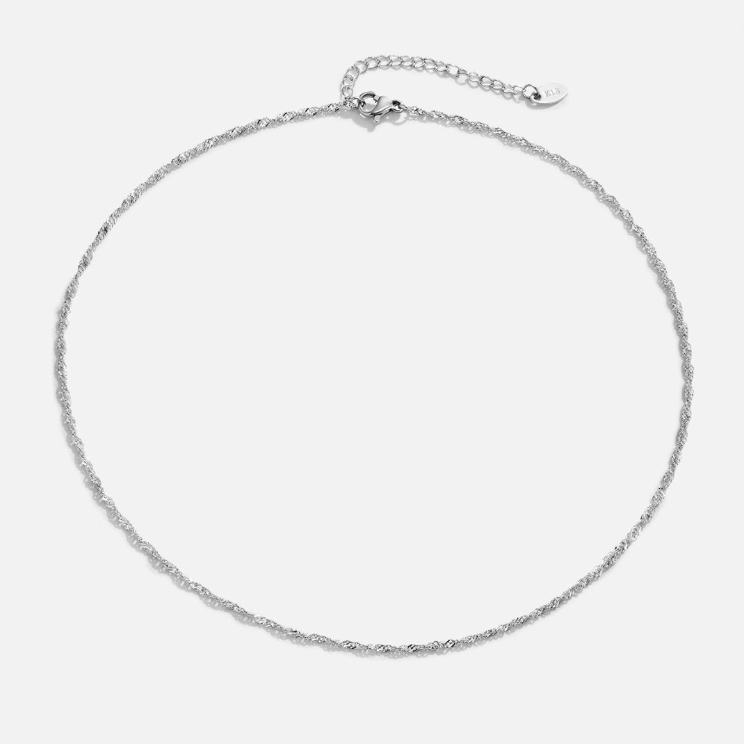 Mila Twist Silver Chain Necklace - Beautiful Earth Boutique