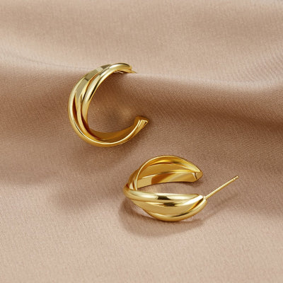 Milan Gold Twist Hoop Earrings - Beautiful Earth Boutique