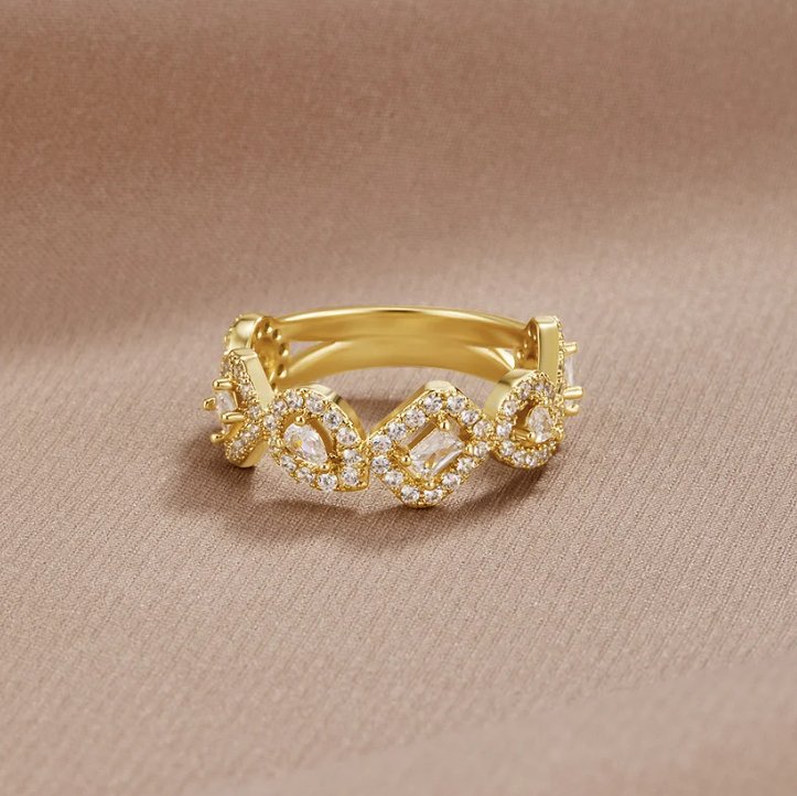 Milana Gold Crystal Ring - Beautiful Earth Boutique