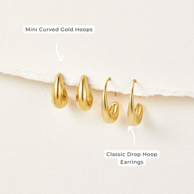 Mini Curved Gold Hoops - Beautiful Earth Boutique