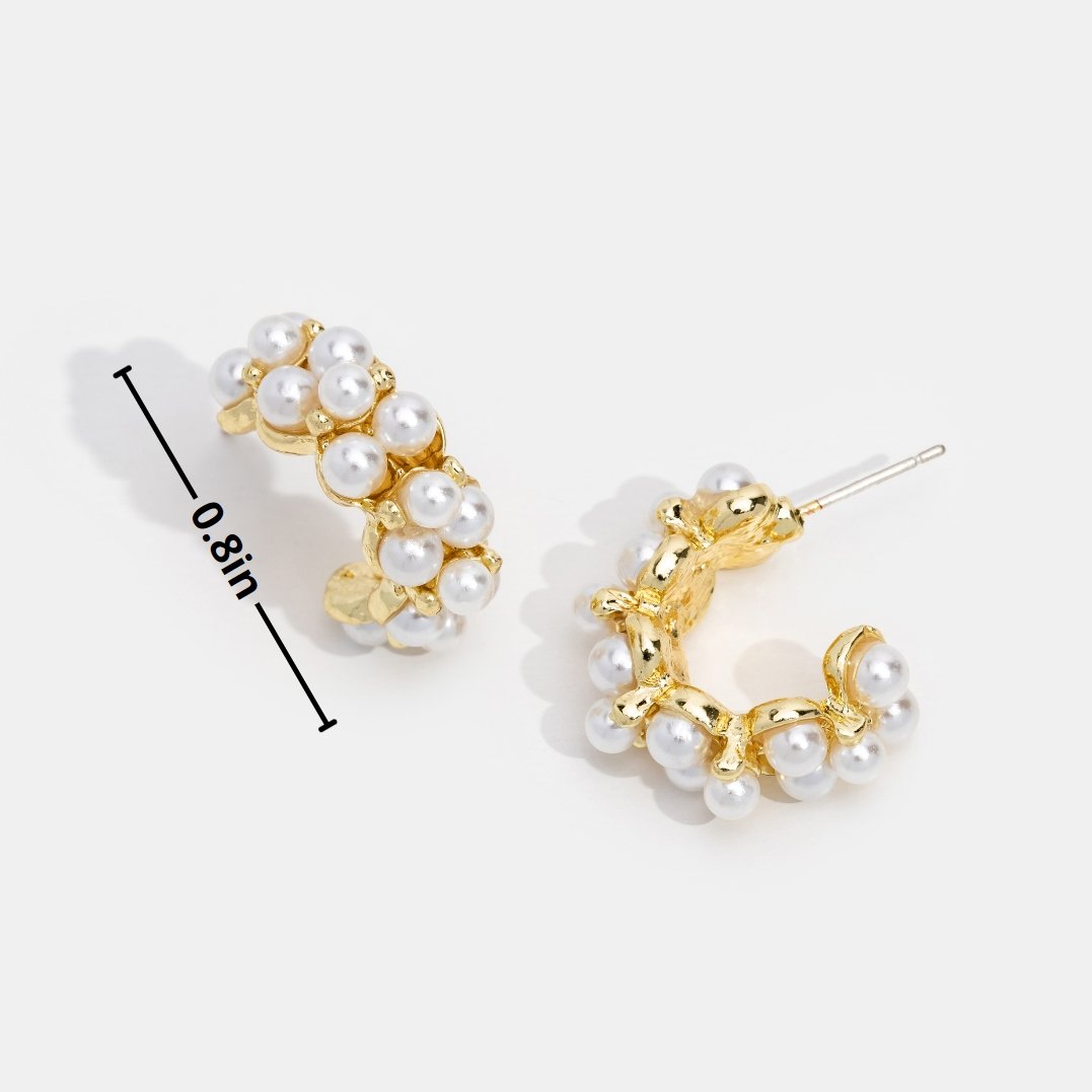 Mini-Pearl Hoop Earrings - Beautiful Earth Boutique