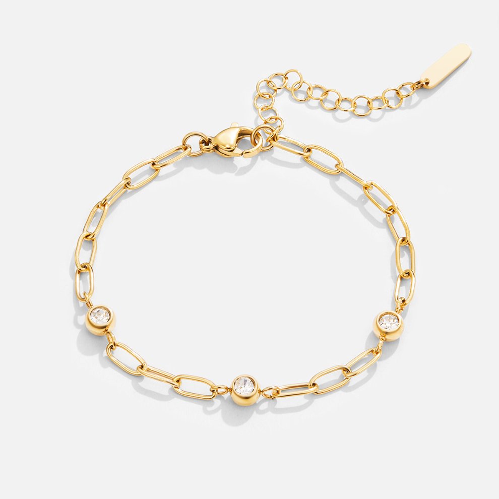 Monica Crystal & Gold Chain Bracelet - Beautiful Earth Boutique