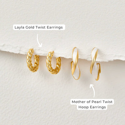 Mother of Pearl Twist Hoop Earrings - Beautiful Earth Boutique