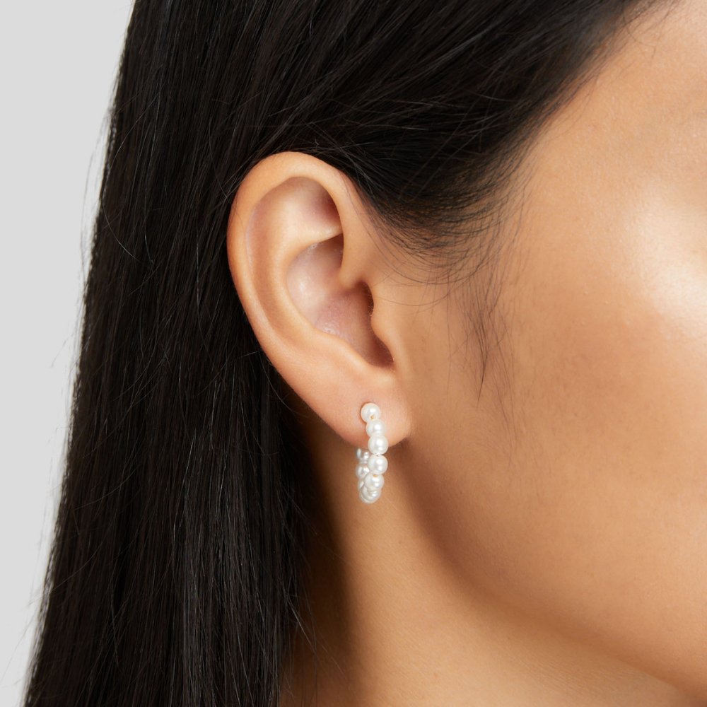 Naila Pearl Hoop Earrings - Beautiful Earth Boutique