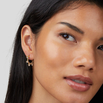 Nala Crystal Hoop Earrings - Beautiful Earth Boutique