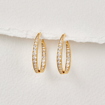 Neesa Gold Crystal Drop Earrings - Beautiful Earth Boutique
