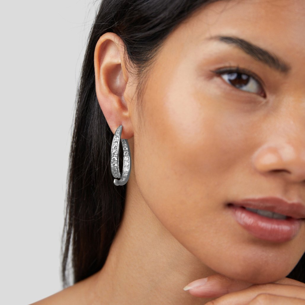 Neesa Silver Crystal Drop Earrings - Beautiful Earth Boutique