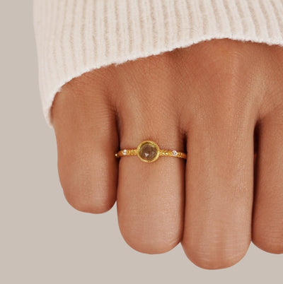 Nerisa Crystal Gold Ring - Beautiful Earth Boutique