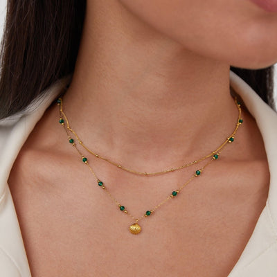 Niyah Bead Gold Chain Necklace - Beautiful Earth Boutique