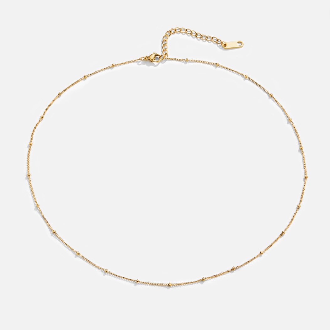 Niyah Bead Gold Chain Necklace - Beautiful Earth Boutique