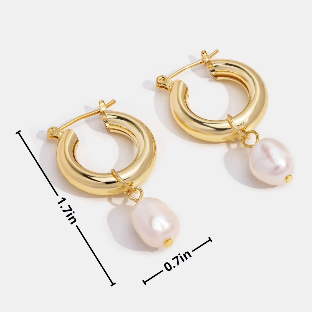 Nuri Pearl Hoop Earrings - Beautiful Earth Boutique