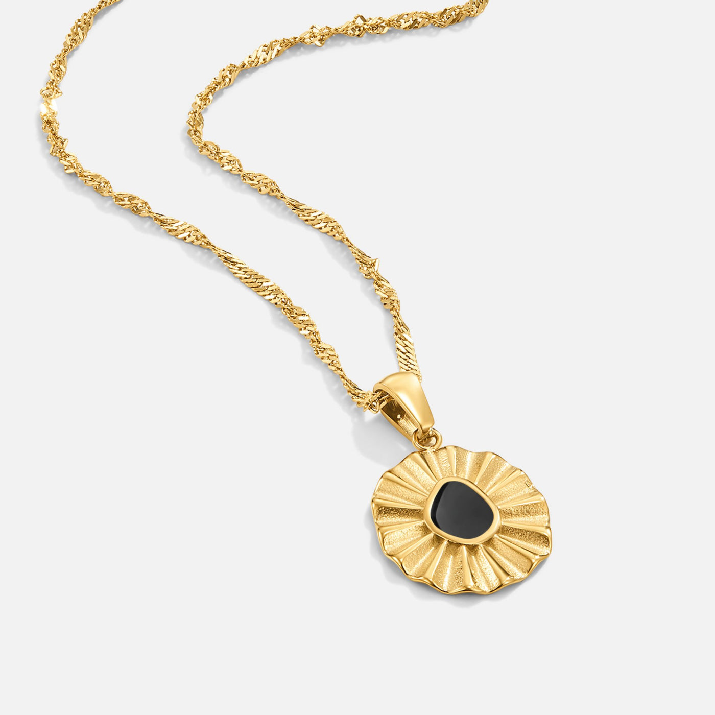 Onyx & Gold Coin Necklace - Beautiful Earth Boutique