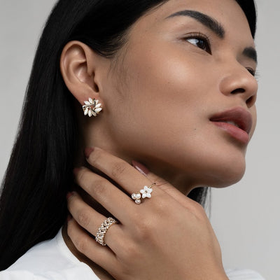 Opal Petal Silver Earrings - Beautiful Earth Boutique