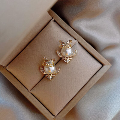 Owl Pearl Earrings