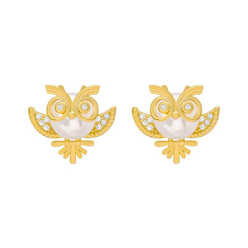 Owl Pearl Earrings