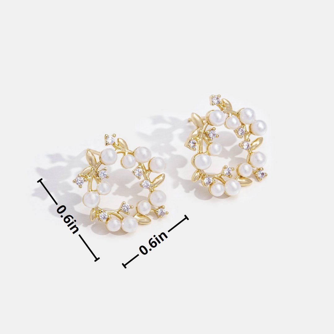 Pearl & Crystal Wreath Earrings - Beautiful Earth Boutique