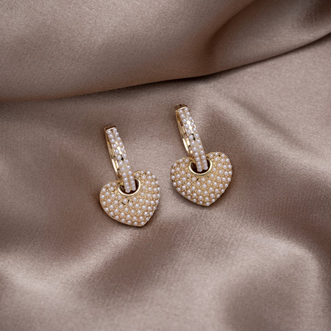 Pearl Heart Drop Earrings – Beautiful Earth Boutique