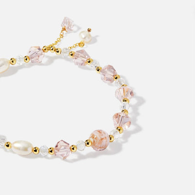 Pink Crystal & Pearl Bracelet - Beautiful Earth Boutique
