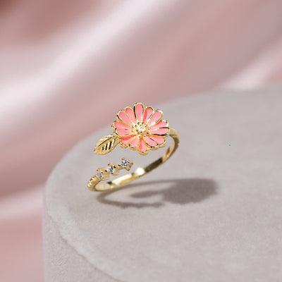 Pink Daisy Flower Ring - Beautiful Earth Boutique