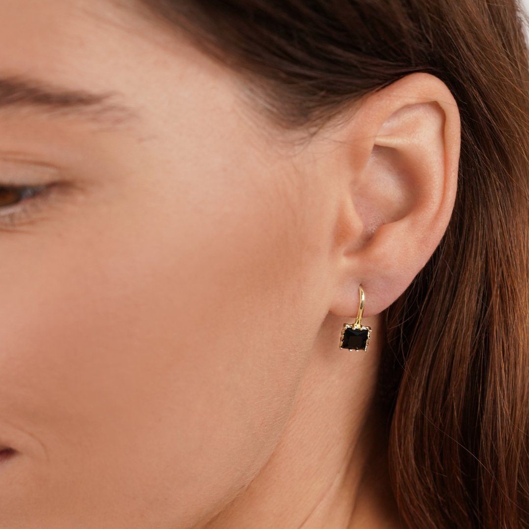 Piper Black Crystal Drop Earrings - Beautiful Earth Boutique